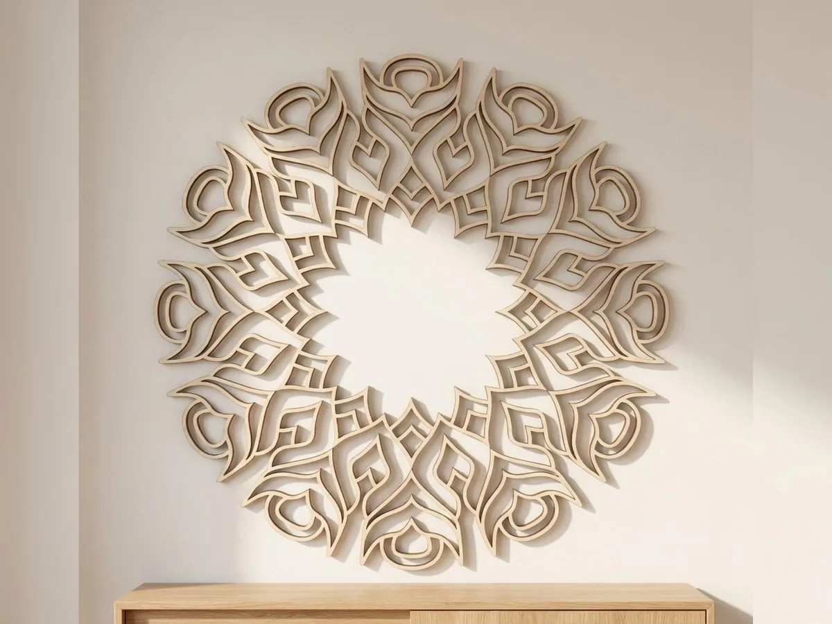 Wall Mandala Line Art Plywood Panel