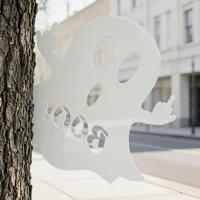 Halloween Frecher Geist Gartendeko – Lässiges BOO-Schild mit Stinkefinger 60 cm
