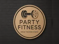 Round Wooden Sign Party Fitness