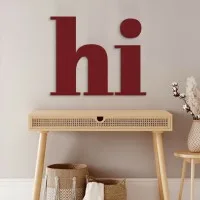 Enseigne Hi en contreplaqué de bouleau – déco murale 24x20 cm