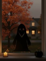 Geist Wandbild – lasergeschnittene Birken-Sperrholz Silhouette für Halloween