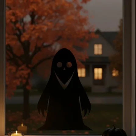 Ghost Wall Art – Laser Cut Birch Plywood Halloween Silhouette