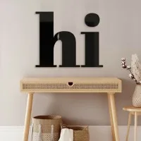 Enseigne Hi en contreplaqué de bouleau – déco murale 24x20 cm
