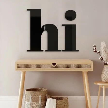 Hi Wood Sign – Birch Plywood Wall Decor 24x20 cm
