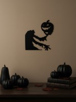 Ghost Holding Pumpkin Wall Art – Headless Spirit with Jack-o’-Lantern – Birch Plywood