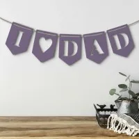 Holz-Girlande „I love Dad“ aus Birken-Sperrholz – 5 Wimpel