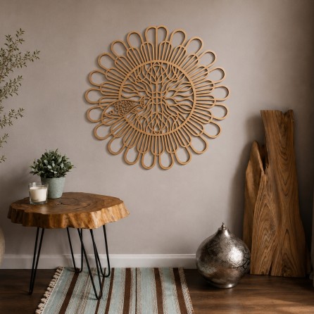 Wooden Mandala with Fish