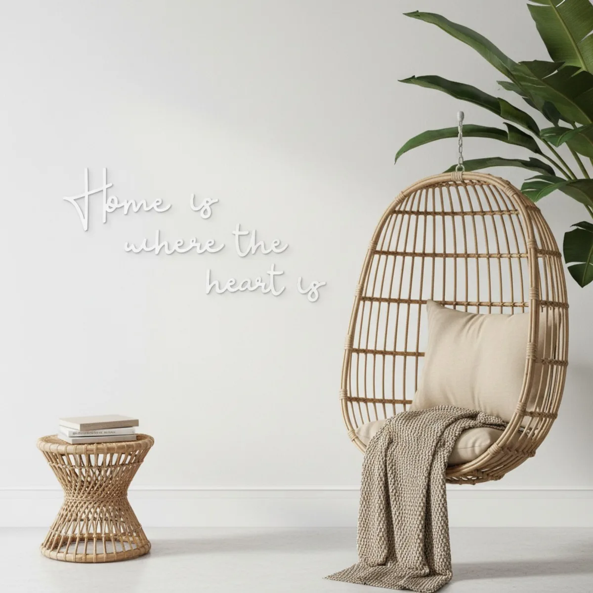 Houten wandletters - Berken multiplex - Home is where the heart is (6 delen)
