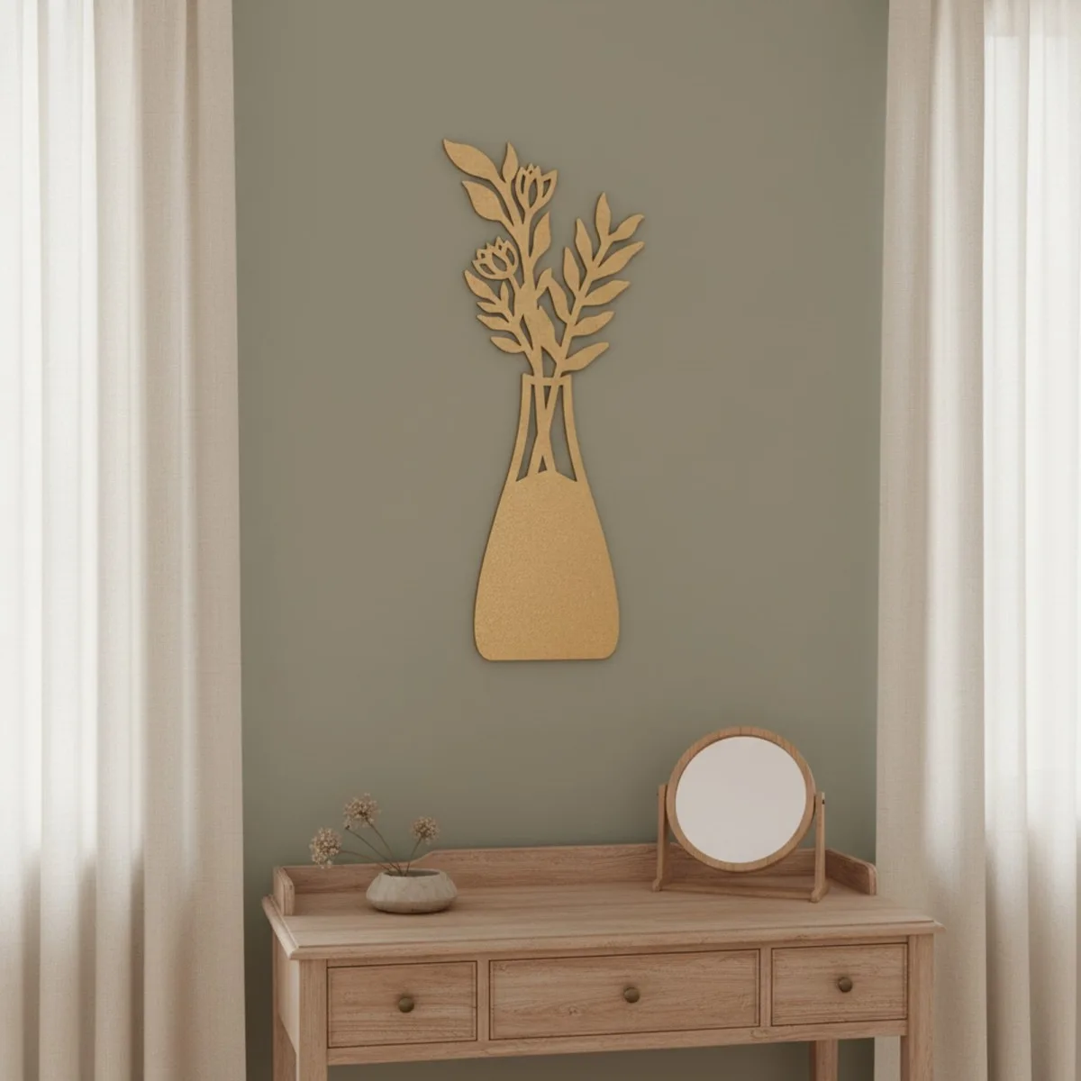 Multiplex houten decoratie: Boeket in een vaas