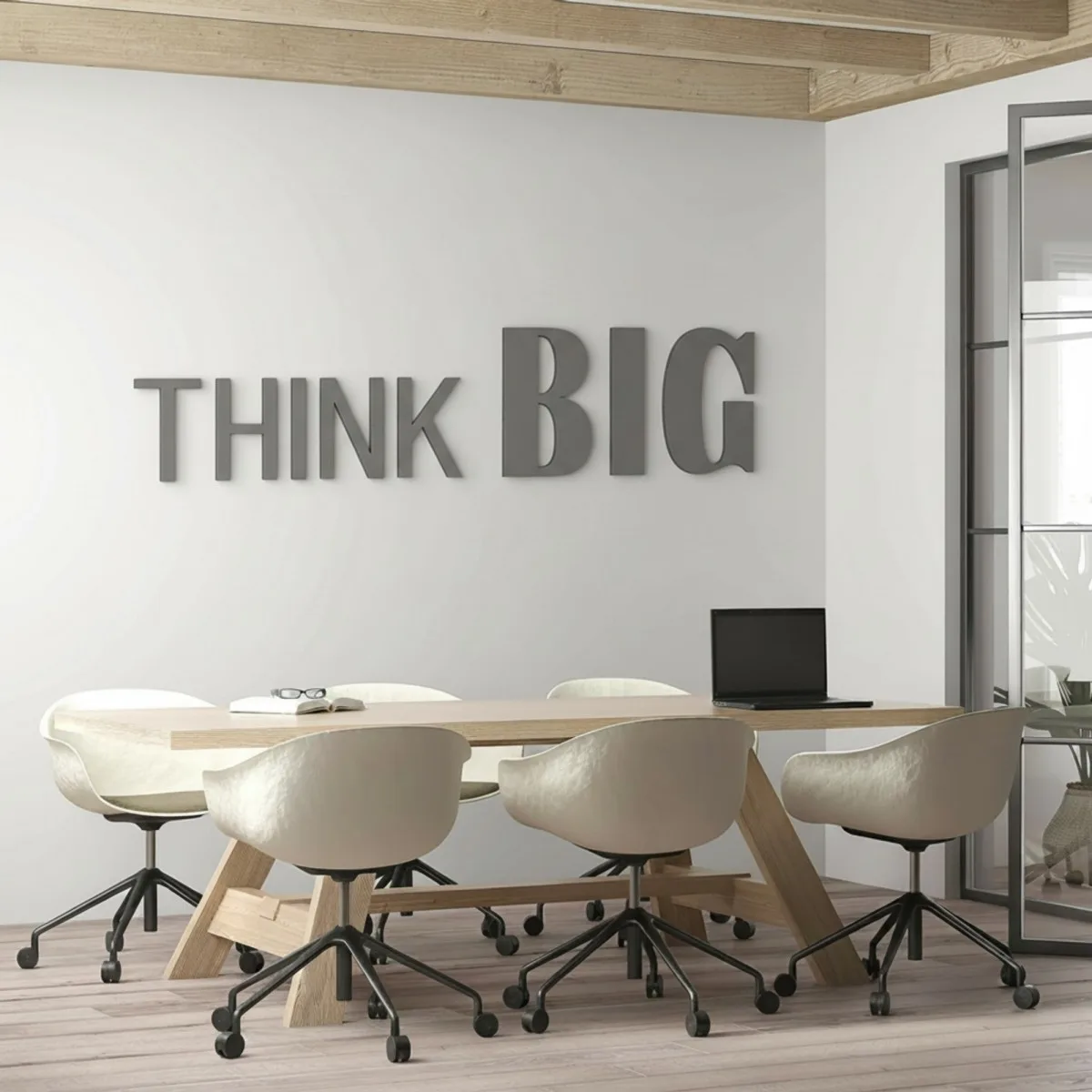 Citation « Think Big » en contreplaqué de bouleau