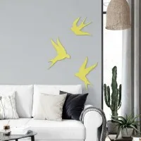 Déco murale en bois – Trio d'oiseaux – Contreplaqué de bouleau (3 pièces)