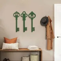 Décoration murale clés vintage en bois (lot de 3) – contreplaqué de bouleau