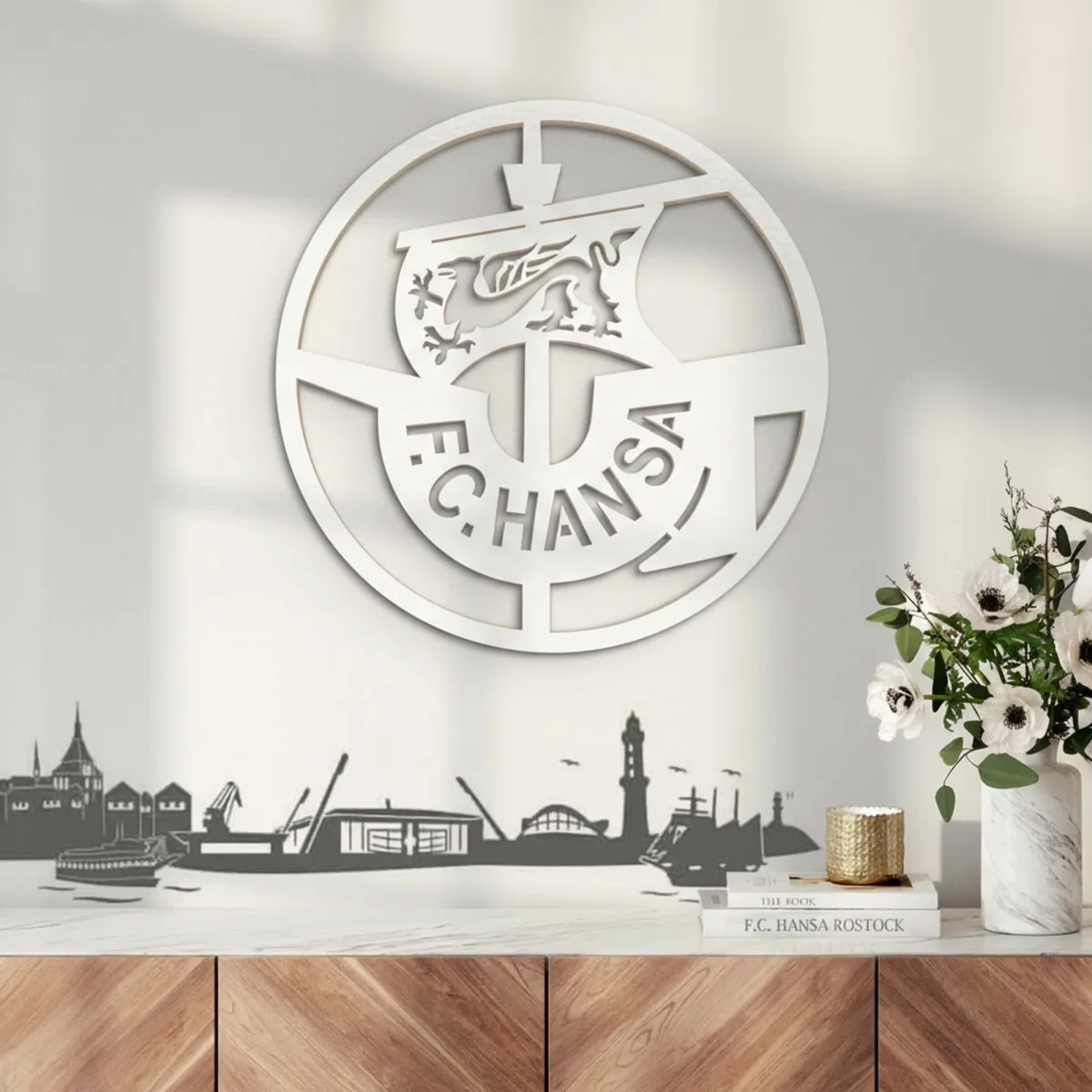 Multiplex decoratie – Logo FC Hansa Rostock – rond Ø38 cm