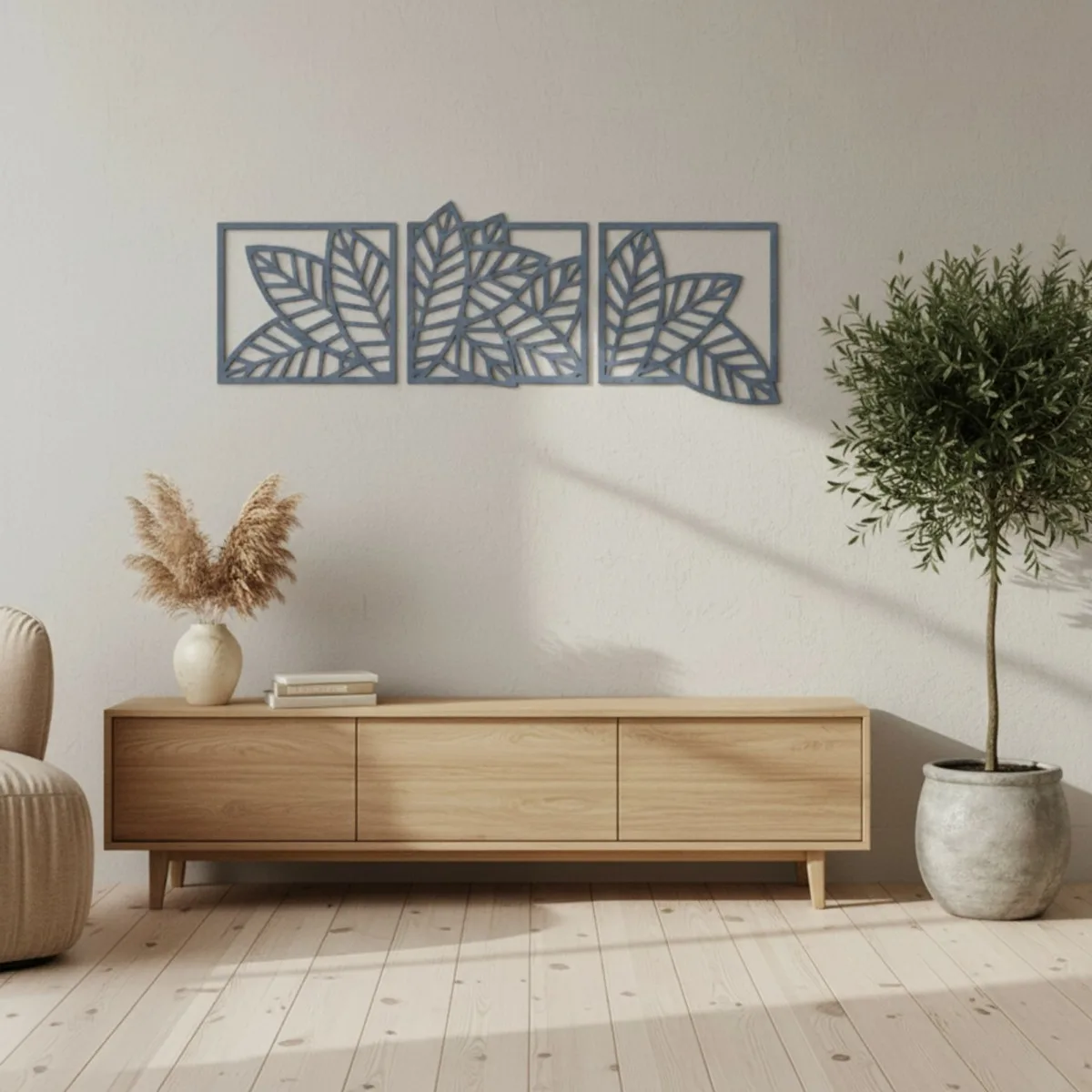 Leaf Set (3 pieces) – Birch Plywood Botanical Wall Decor