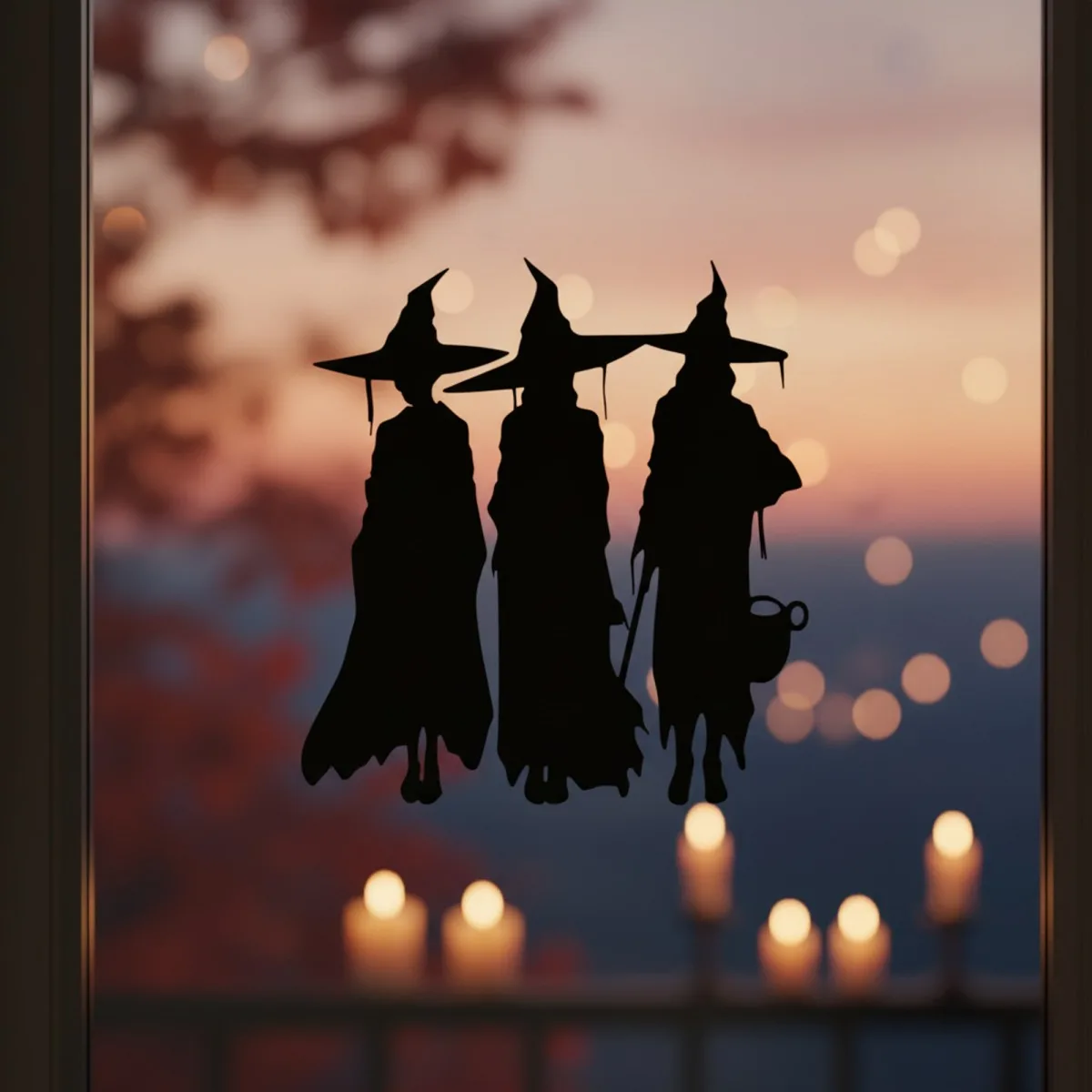 Three Witches Wall Art – Witch Trio Silhouette – Birch Plywood