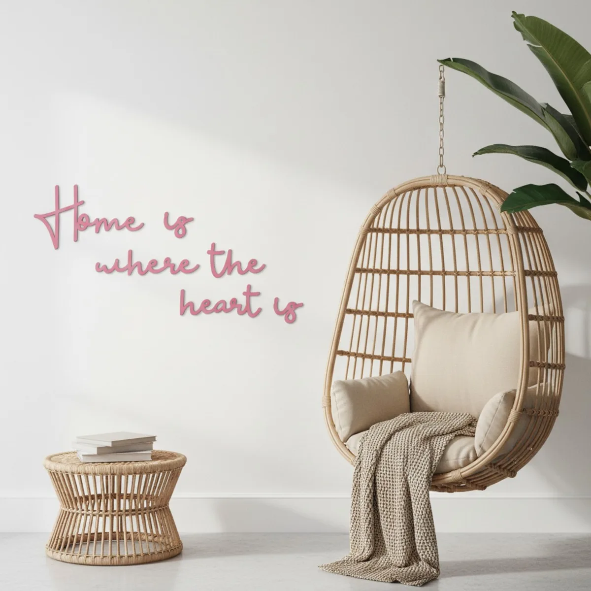Houten wandletters - Berken multiplex - Home is where the heart is (6 delen)