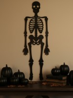 Skelet wanddecoratie – Halloween volledig skelet silhouet – berkenmultiplex
