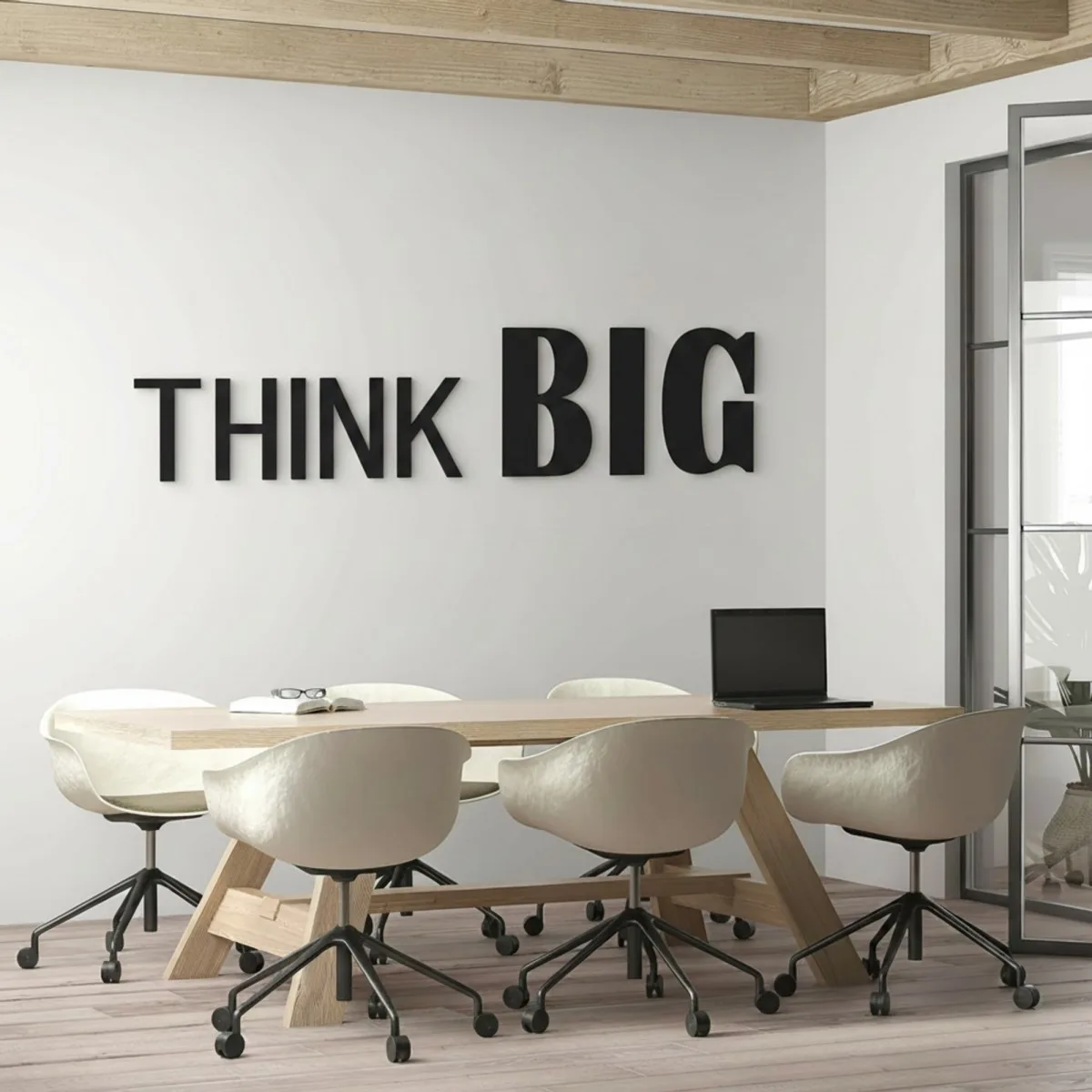 Citation « Think Big » en contreplaqué de bouleau