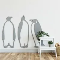Décoration en bois - Pingouin (3 pièces) - Contreplaqué de bouleau
