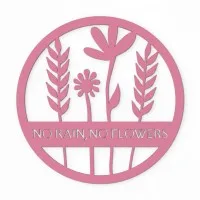 Déco murale en contreplaqué – No Rain No Flowers, ronde