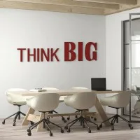 Citation « Think Big » en contreplaqué de bouleau