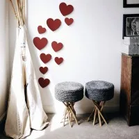 Birch Plywood Wood Wall Decoration - Hearts (10 pieces)