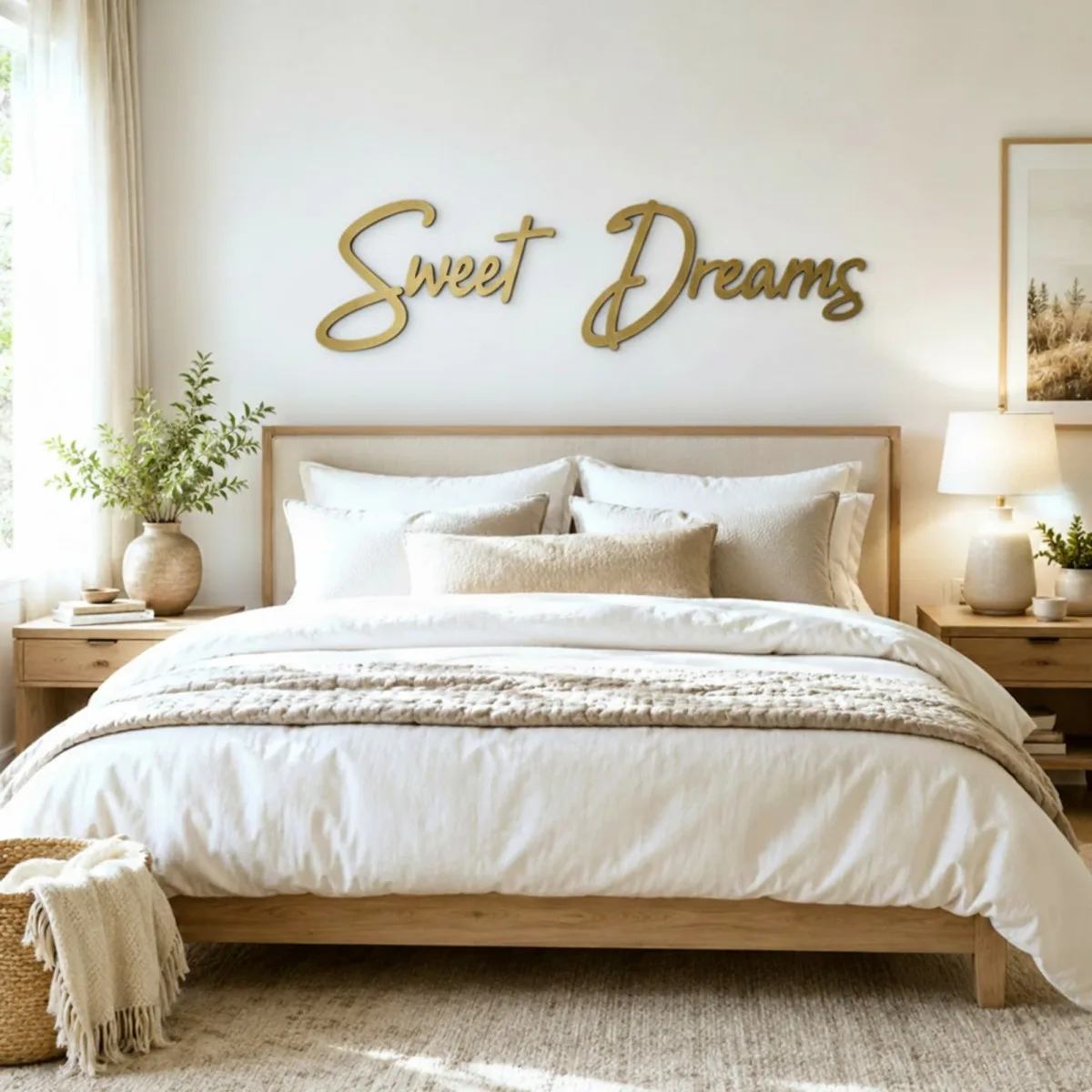 Wandbuchstaben aus Holz – Birken-Sperrholz – „Sweet Dreams“