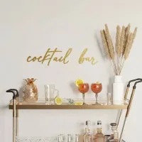 Cocktail Bar Cursive Sign – Birch Plywood Wall Decor