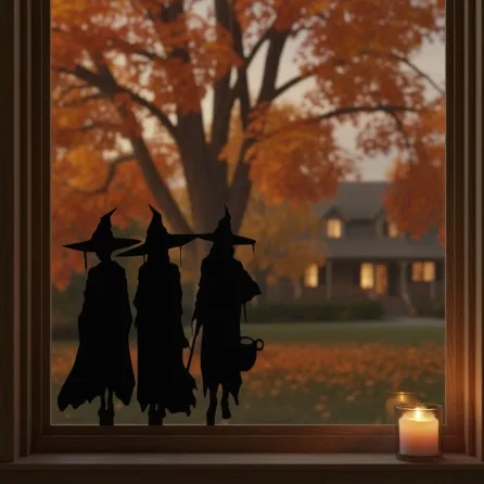 Three Witches Wall Art – Witch Trio Silhouette – Birch Plywood