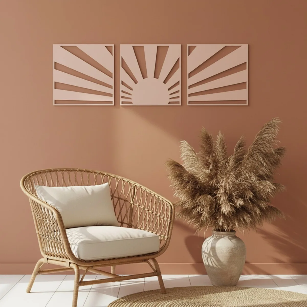 Birch Plywood Wood Decor: Boho Sunset (3-Piece Set)