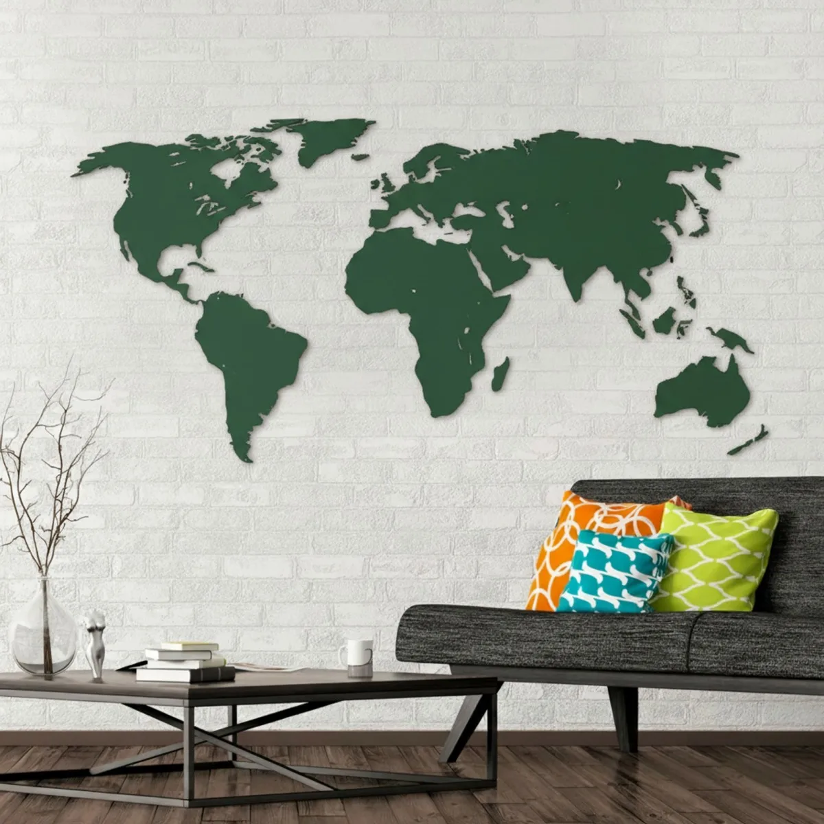 Birch Plywood 3D World Map Wall Decor