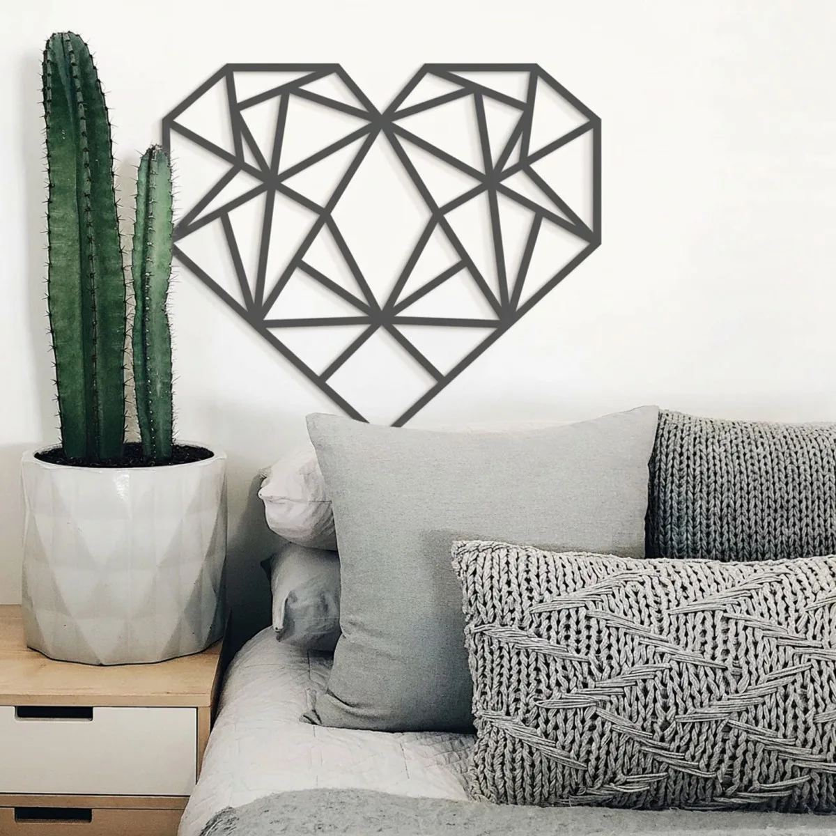 Origami Heart Wall Decor – Birch Plywood – 3 Sizes