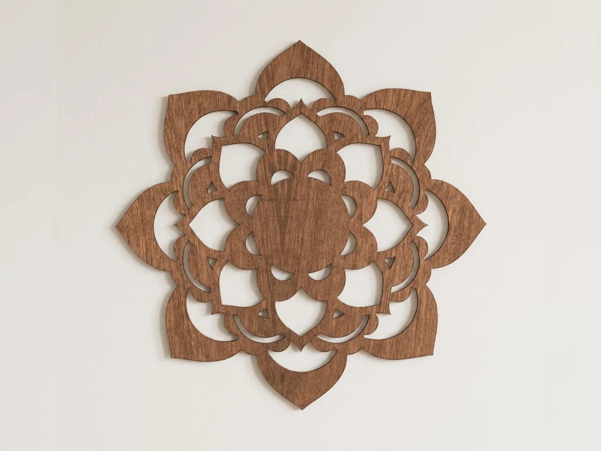 Wooden Wall Mandala Lotus