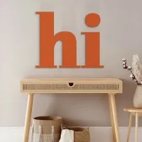 Enseigne Hi en contreplaqué de bouleau – déco murale 24x20 cm
