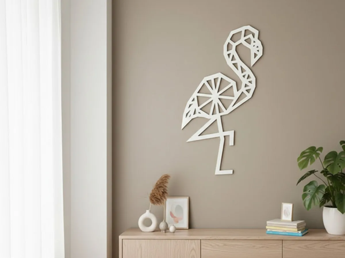 Multiplex decoratie – Origami flamingo