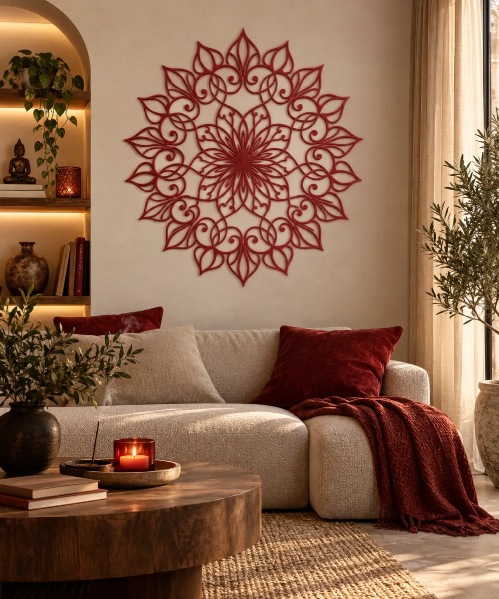 Carved Wall Mandala Lotus