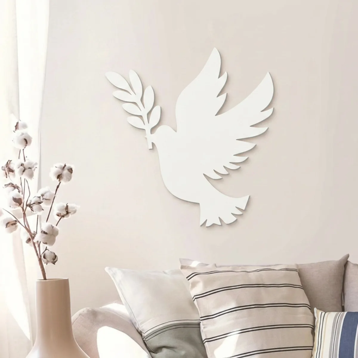 Dove of Peace Wooden Wall Decor – Birch Plywood Bird Silhouette