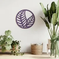 Décoration en bois contreplaqué feuilles en cercle