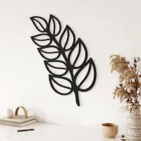 Blad wanddecoratie van berken multiplex – botanische laserdecoratie, 60 x 34 cm