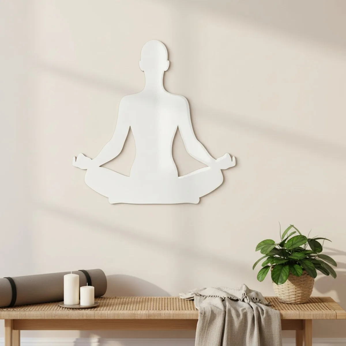 Seated Yoga Pose 01 Birch Plywood Wall Decor
