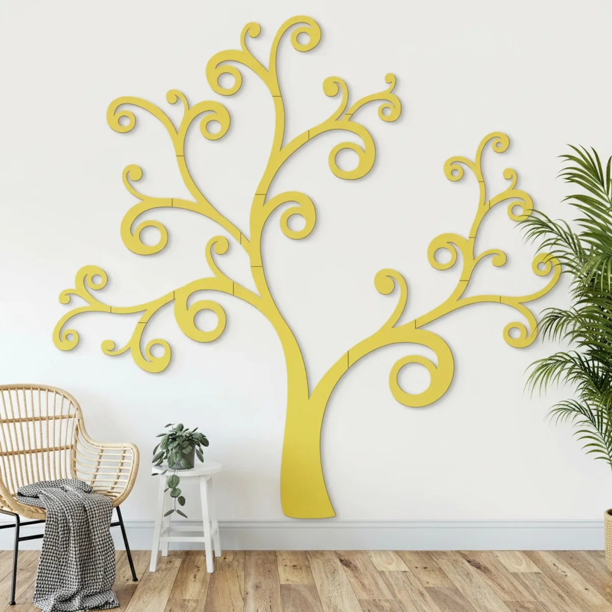 Déco murale en contreplaqué – Arbre courbé (20 parties)
