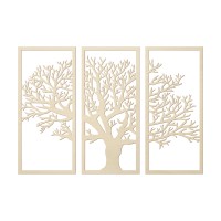 Birch Plywood Wall Decor: 3-Piece Tree Set