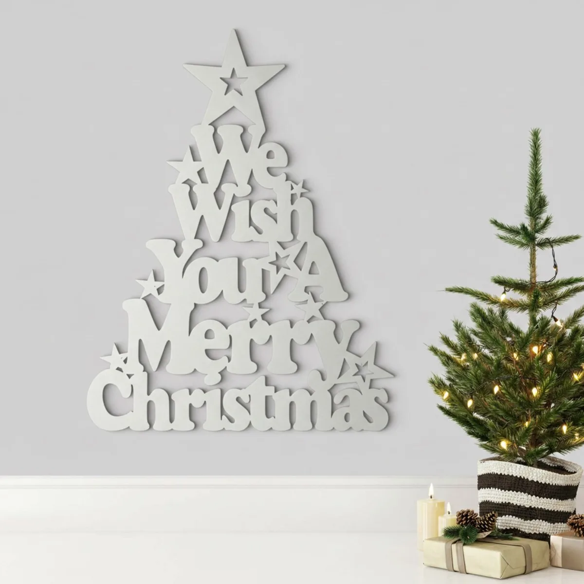 We Wish You a Merry Christmas – Birch Plywood Wall Decor