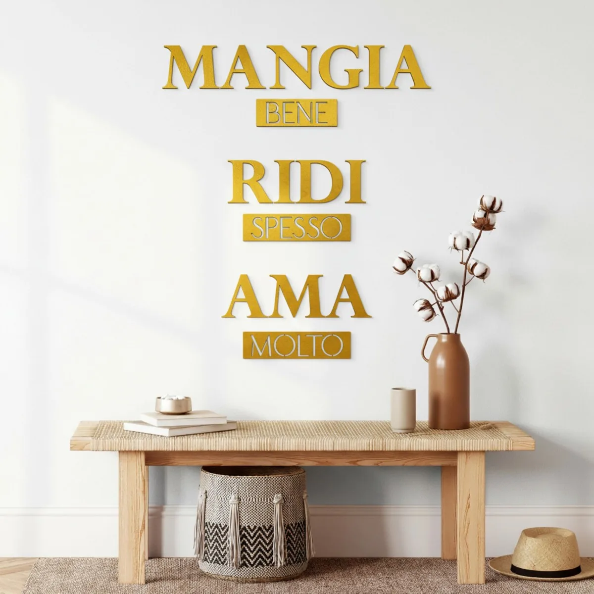 Multiplex wanddecoratie – Mangia bene, Ridi spesso, Ama molto