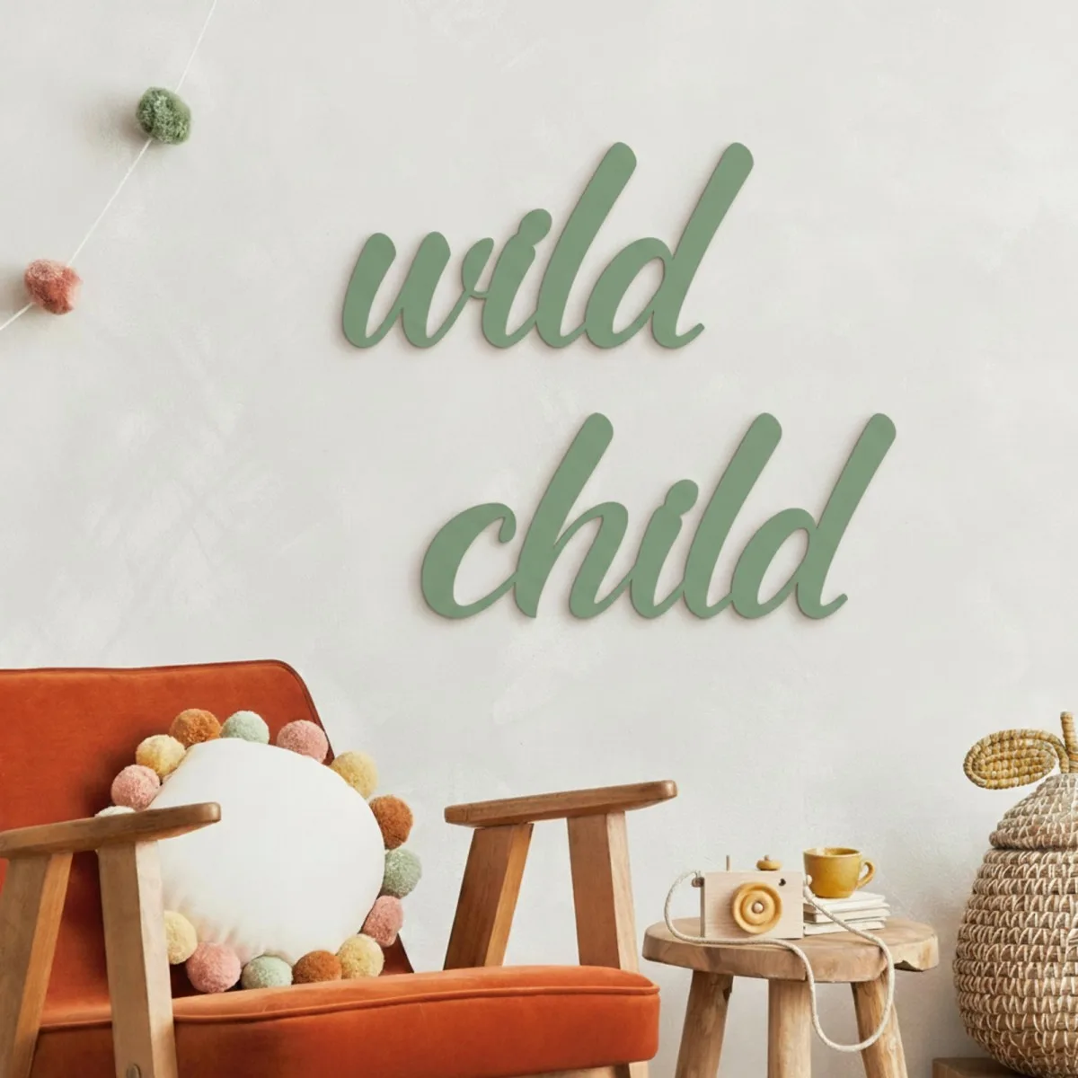 Birch Plywood Wooden Wall Decor – Wild Child 35x30 cm
