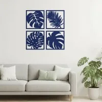 Déco murale Feuilles tropicales – Set de 4 – Bouleau