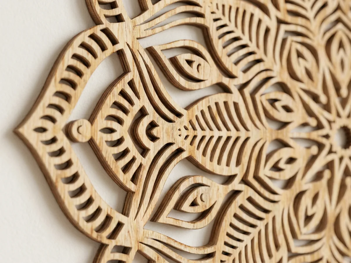 Carved plywood mandala