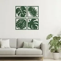 Déco murale Feuilles tropicales – Set de 4 – Bouleau