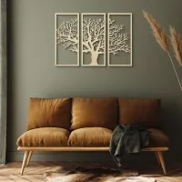 Birch Plywood Wall Decor: 3-Piece Tree Set