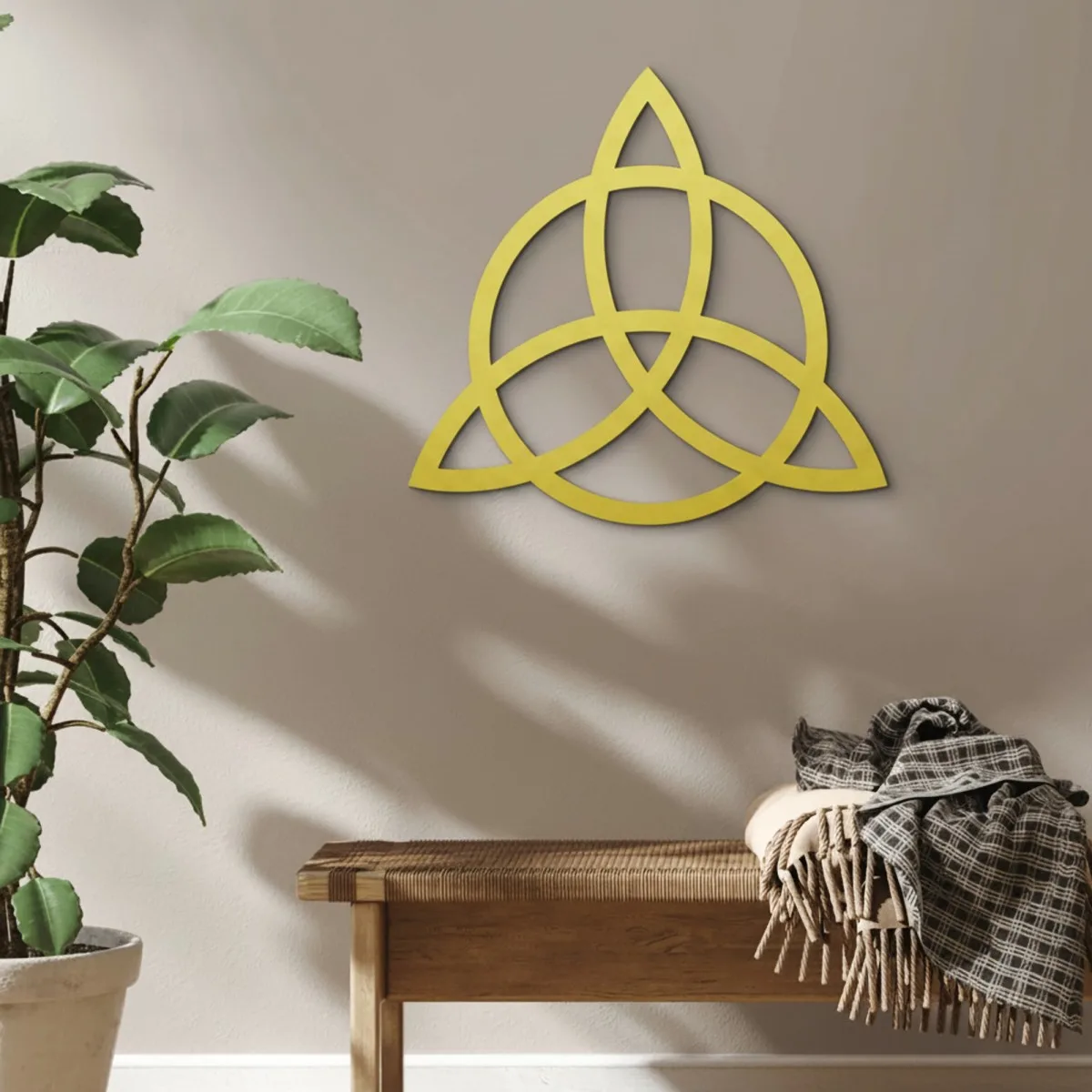 Plywood Wall Decor – Triquetra with Circle
